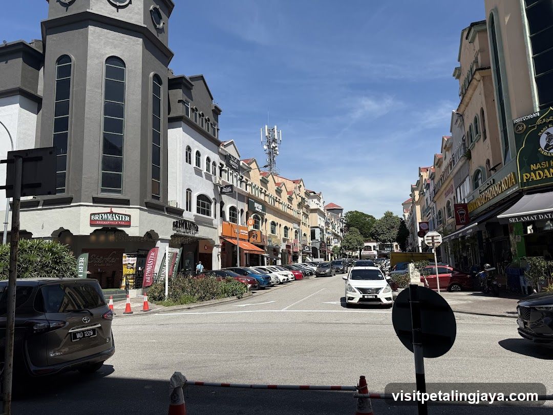 Street Scene with Shops and Cars