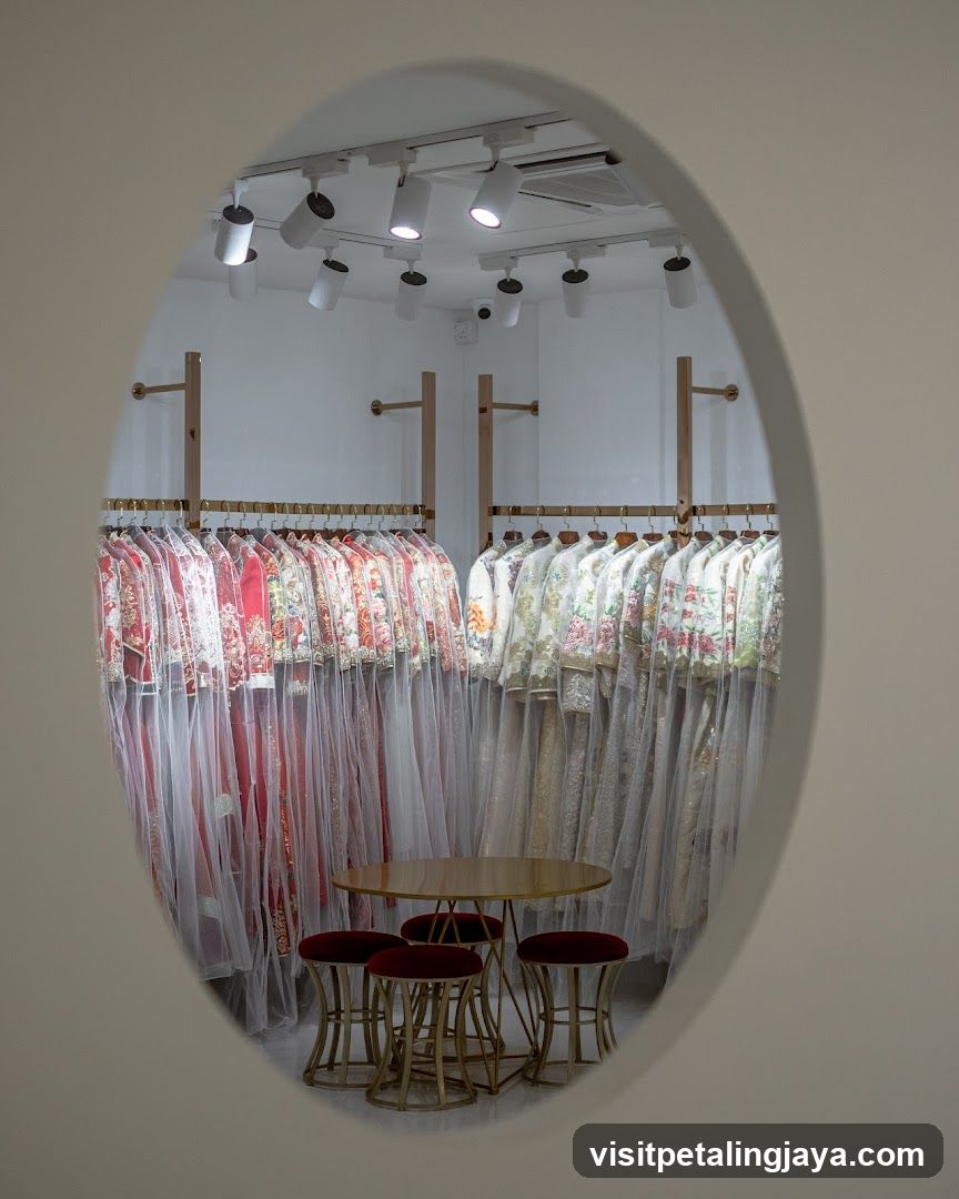 Boutique Interior View Through Oval Window
