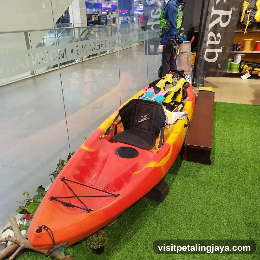 Kayak Display in Mall Storefront