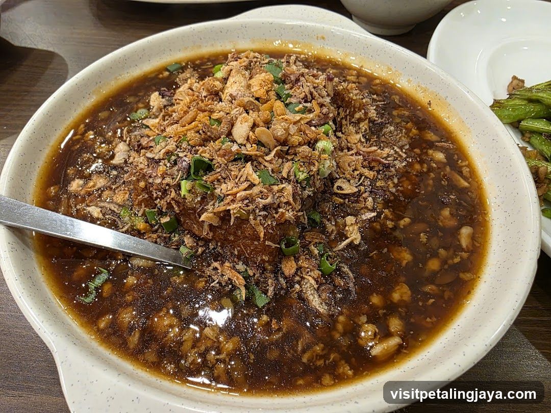 Dish with Sauce and Toppings
