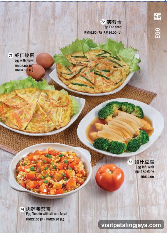 Egg Dishes Menu Page