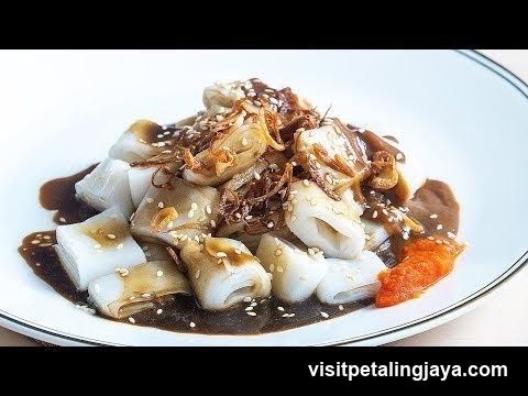 Served Rice Noodles with Sauce and Sesame Seeds