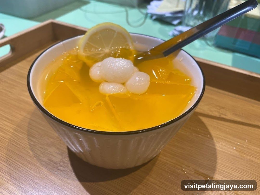 Lemon Jelly Dessert with Lychee Balls