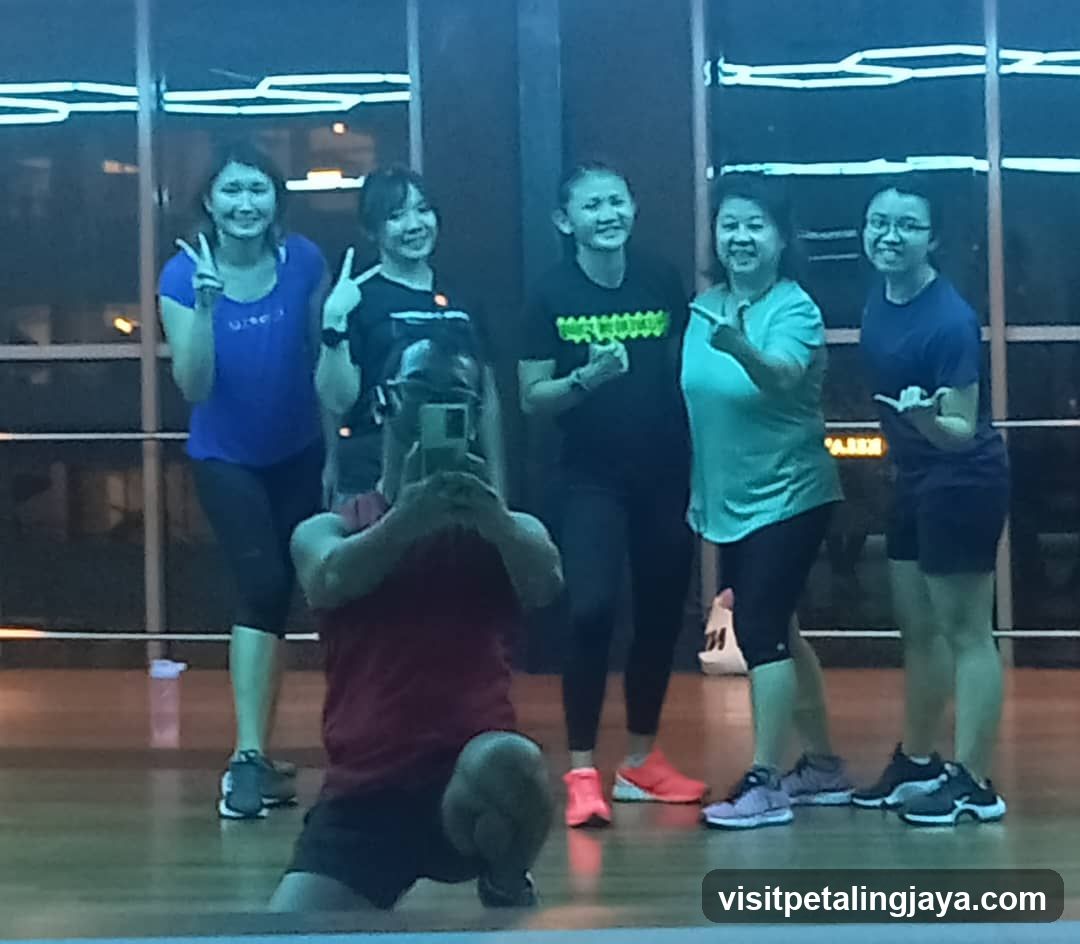 Group photo in fitness studio