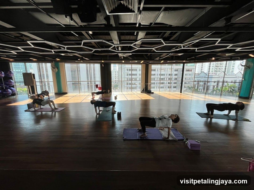 Yoga Class in Modern Studio