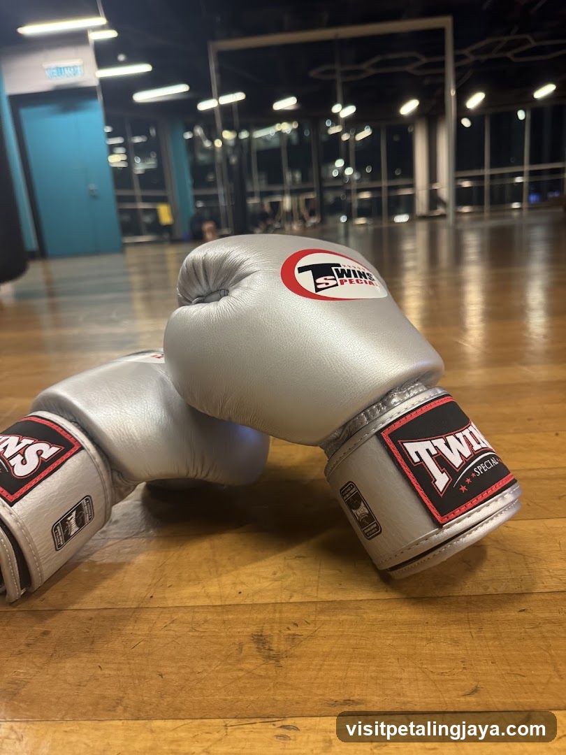 Boxing Gloves on Wooden Floor