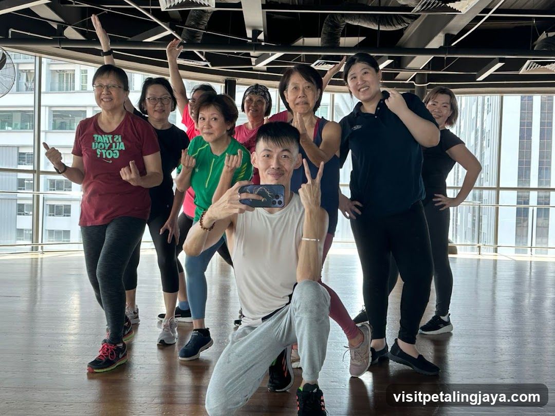 Group photo in fitness studio