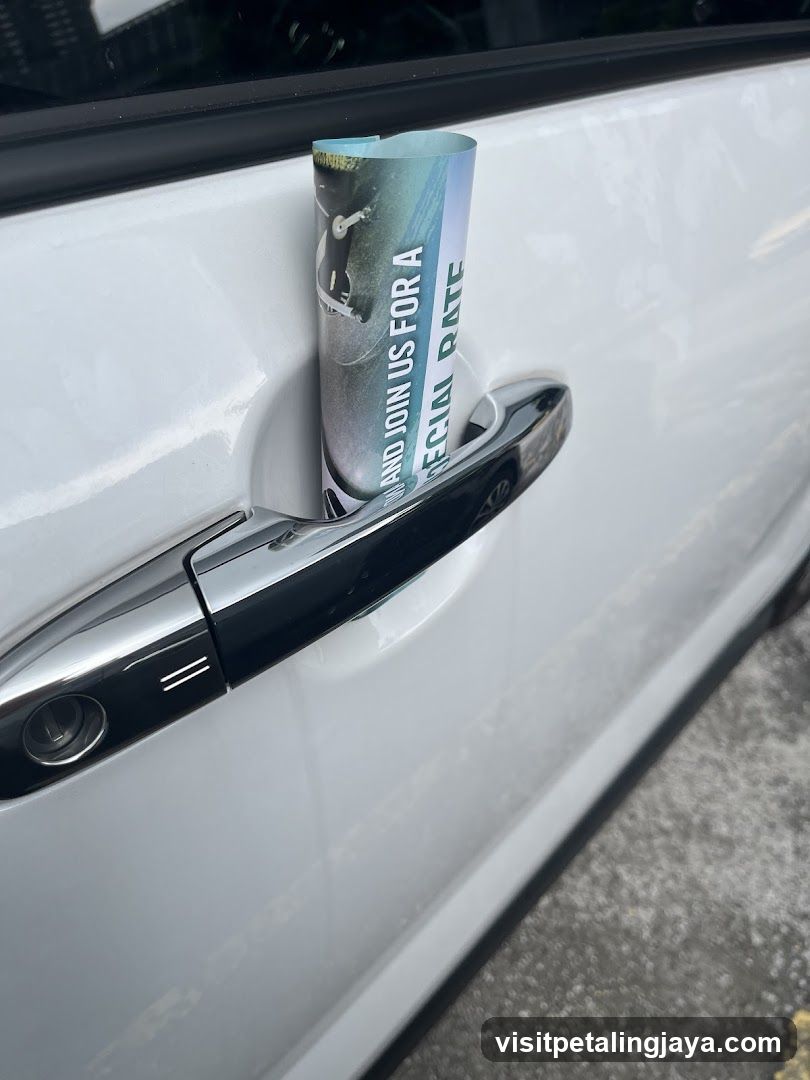Flyer on car door handle
