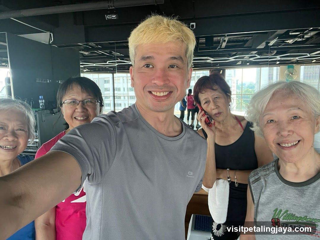 Group selfie in gym or fitness center