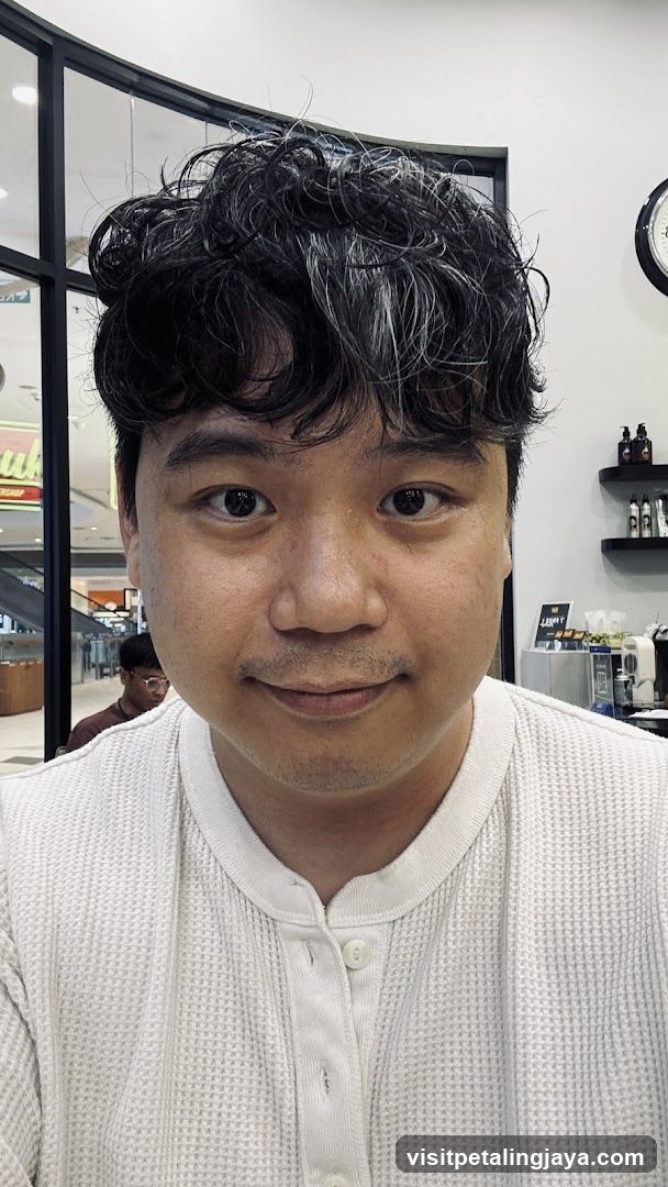 Interior selfie in a cafe or shop
