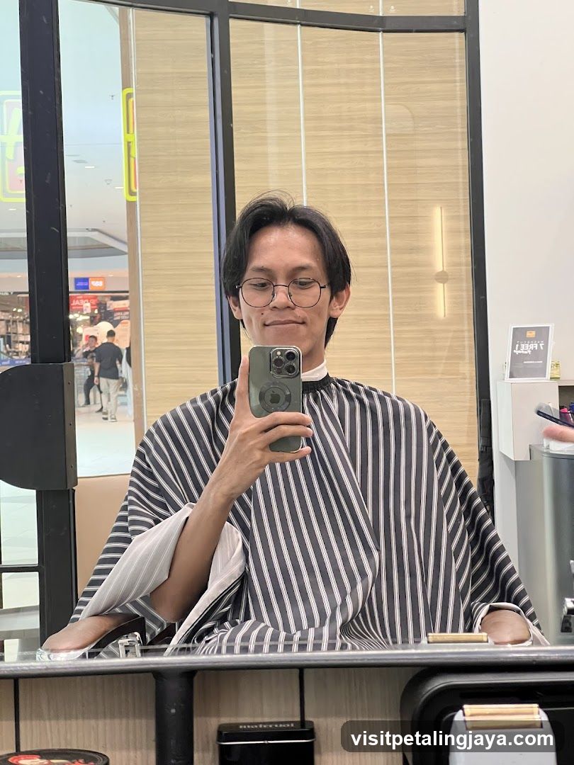 Barber Shop Interior Mirror Selfie