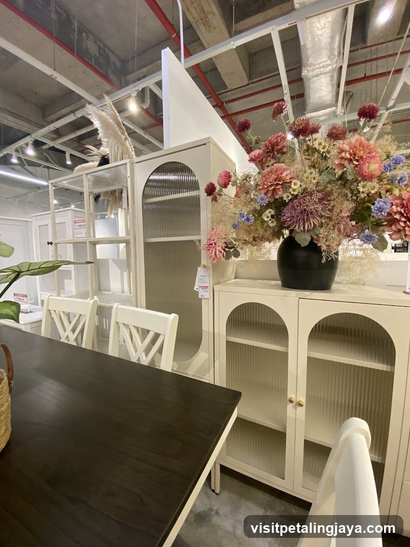 Interior Furniture Display with Floral Arrangement
