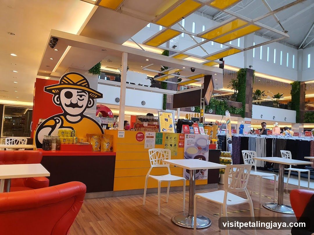 Food Court Interior with Branding and Seating