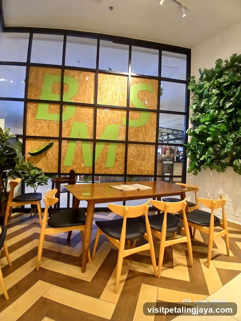 Interior Cafe Space with Large Window Display