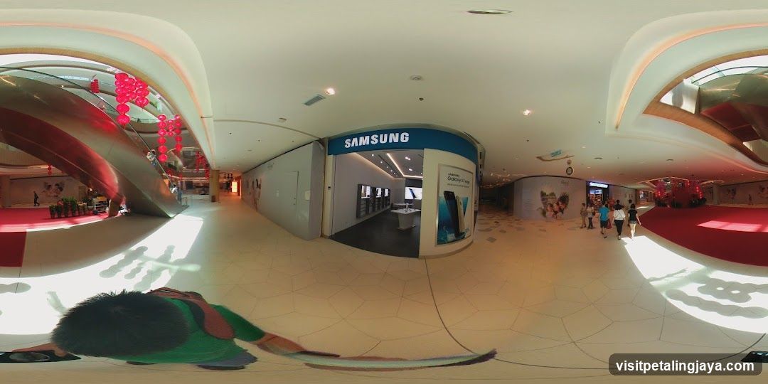 Shopping Mall Interior with Samsung Storefront