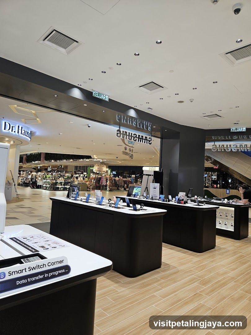 Shopping Mall Interior with Product Displays
