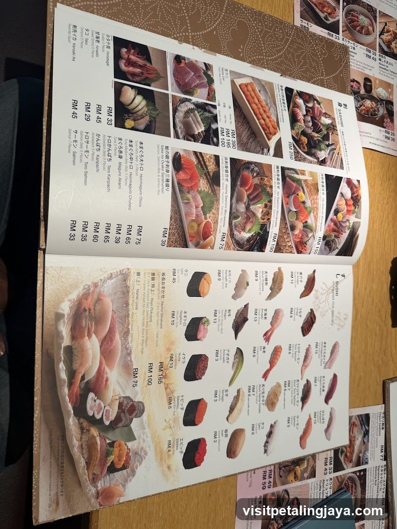 Sushi and Sashimi Menu