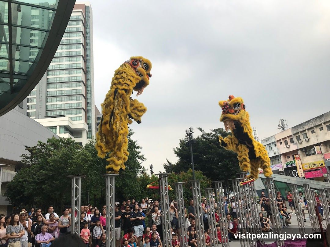 Lion Dance Performance in Urban Setting