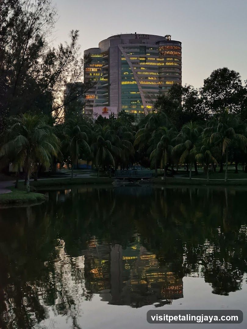 Evening Cityscape with Building Reflection