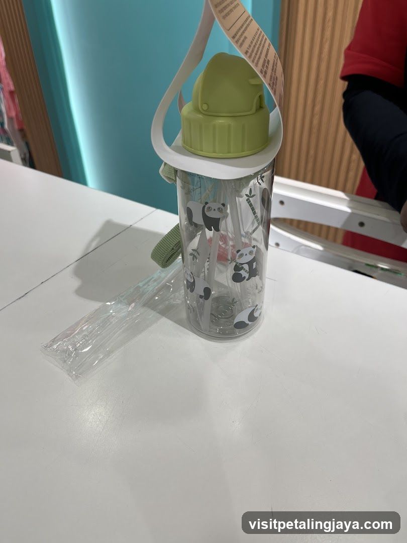 Panda Water Bottle on Table