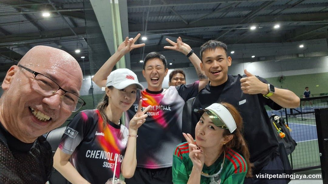 Group photo at indoor sports venue