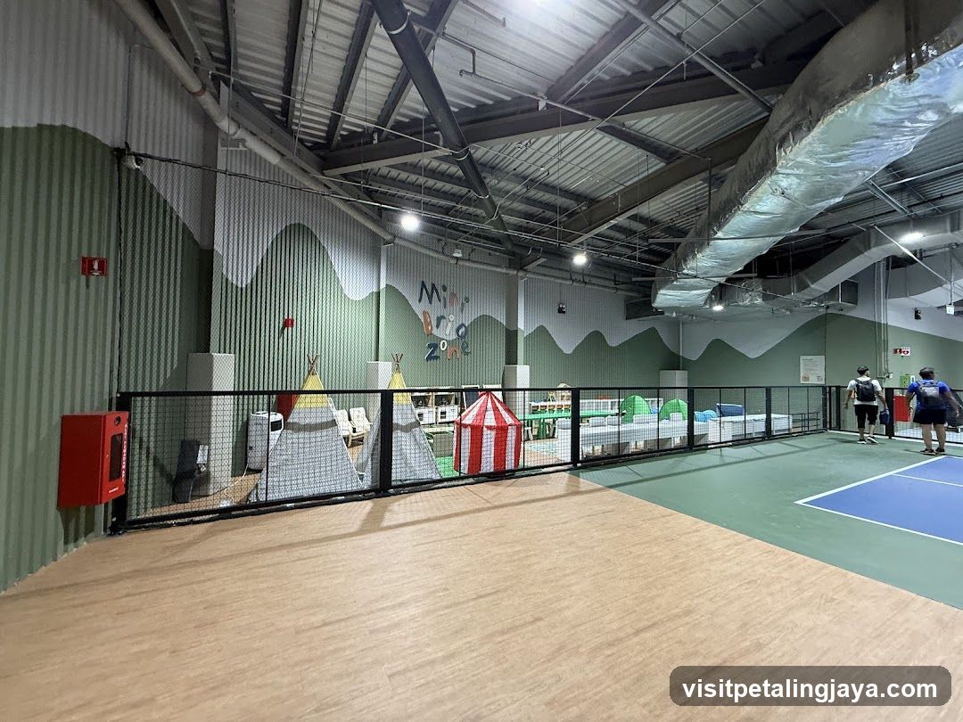 Indoor Play Area with Tents and Sports Court