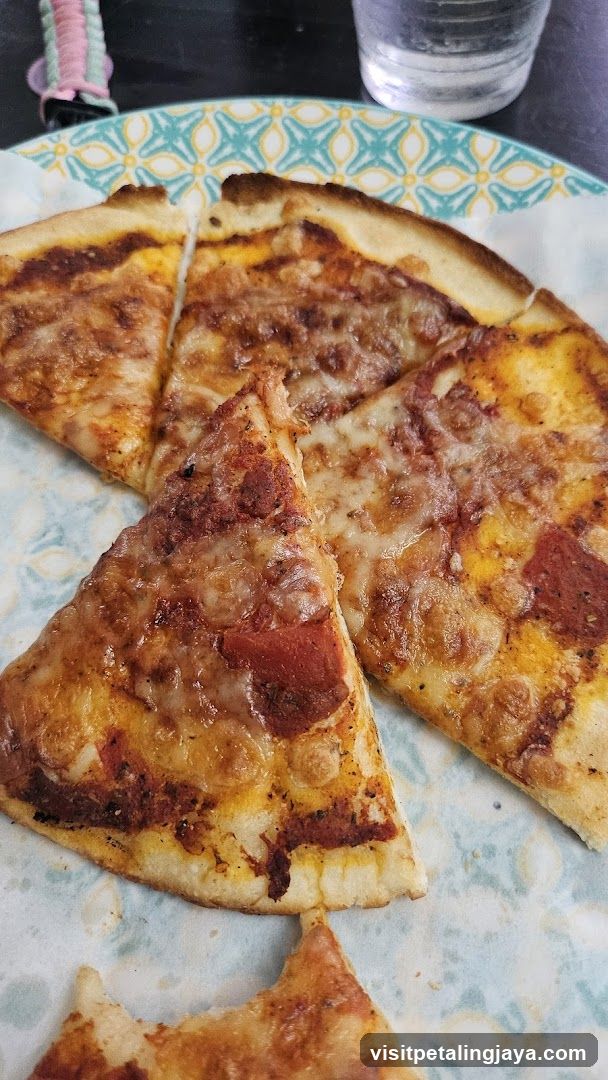 Pizza Slices on a Patterned Plate