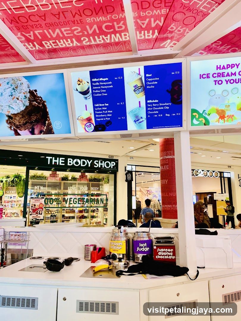 Ice Cream Shop Counter with Menu Display