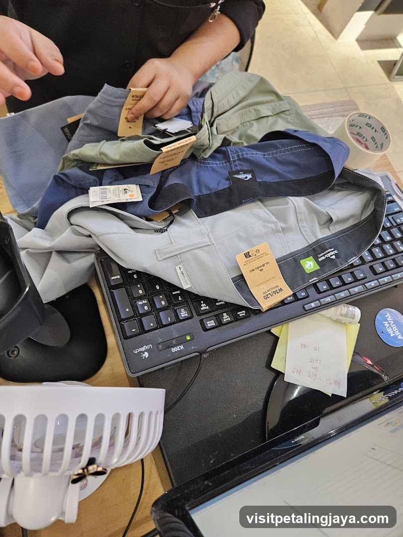 Clothing items on keyboard