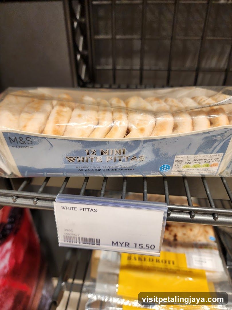 M&S Food Mini White Pittas Shelf Display