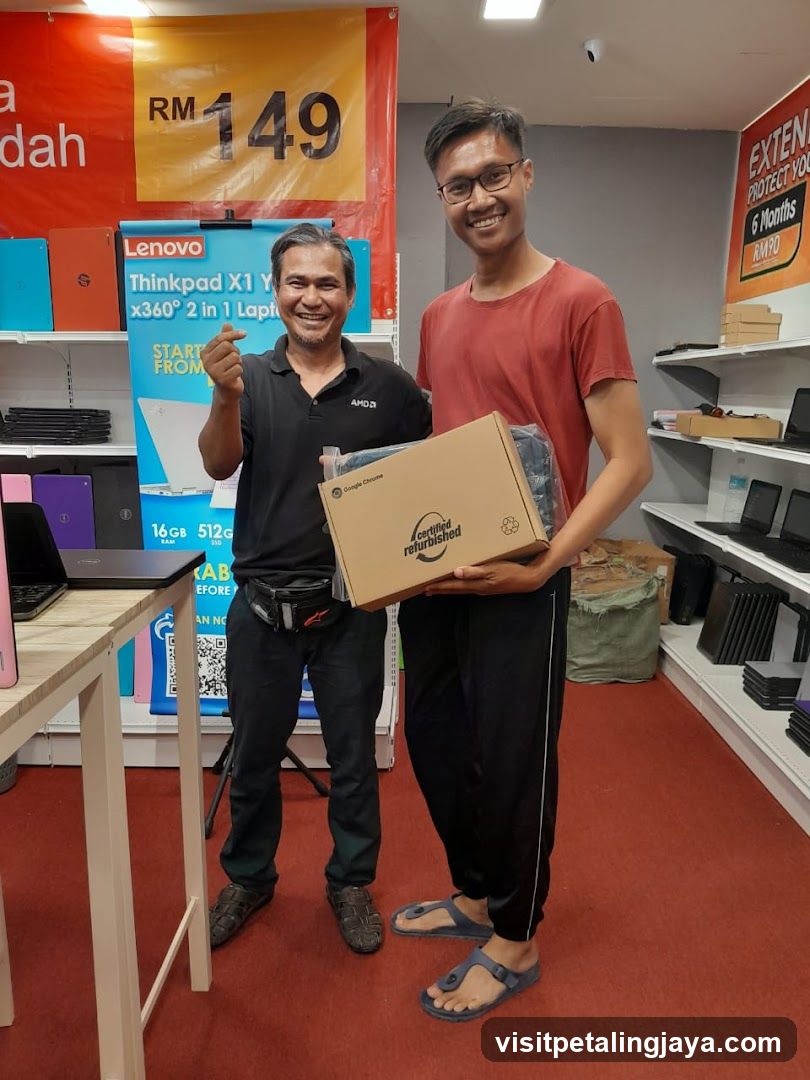 Electronics Store Interior with Staff and Products