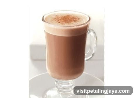 Chocolate Latte in Glass Mug