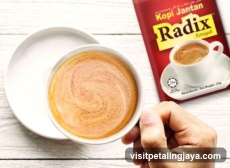 Kopi Jantan Radix Cup and Packet