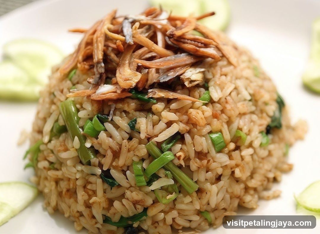 Fried Rice with Dried Fish Topping