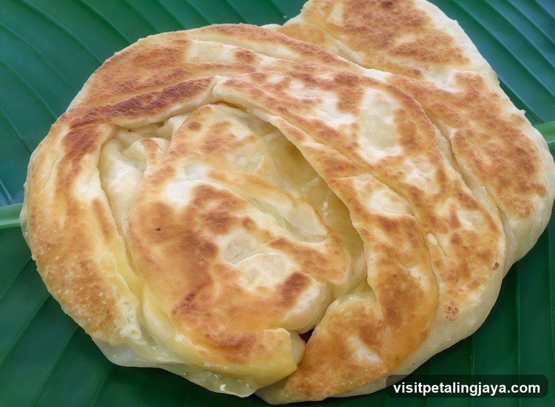 Baked Flatbread on Banana Leaf