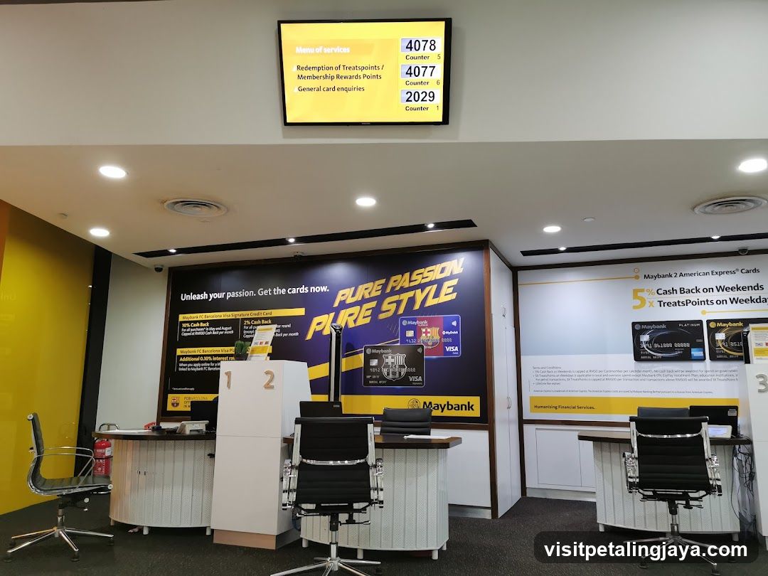 Bank Interior with Service Counter and Promotional Displays