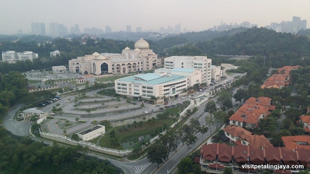 Aerial View of Mosque Complex and Surrounding Area