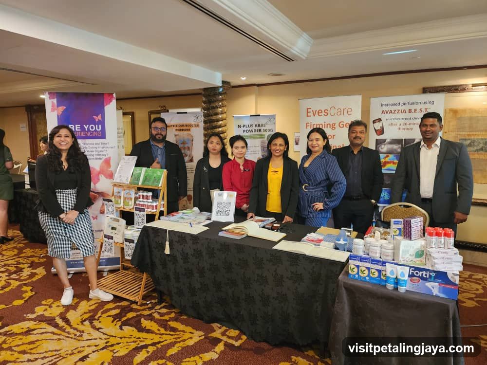 Exhibition Booth with Staff and Products