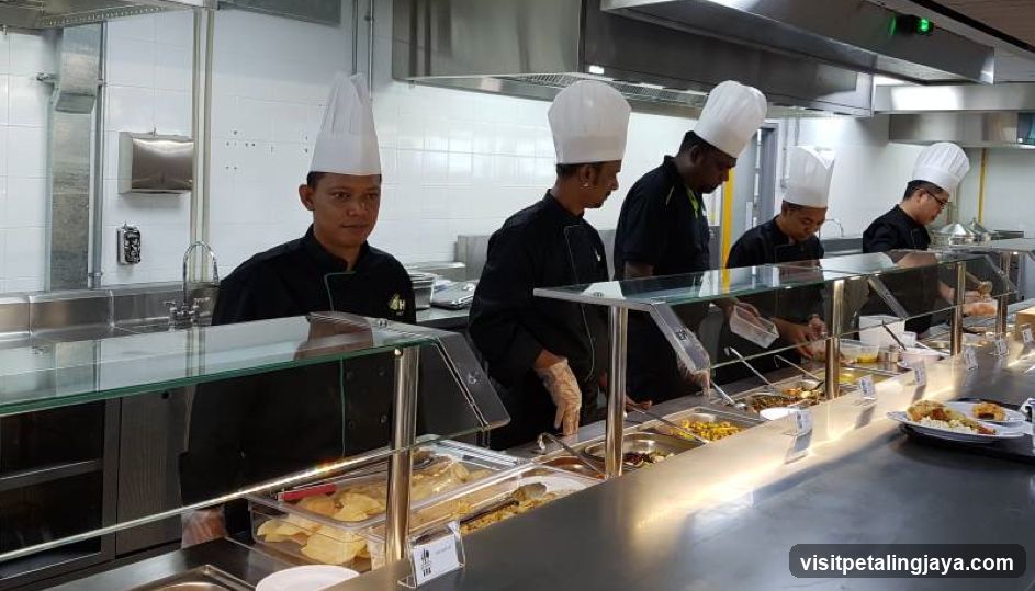 Chef Lineup in Cafeteria Kitchen