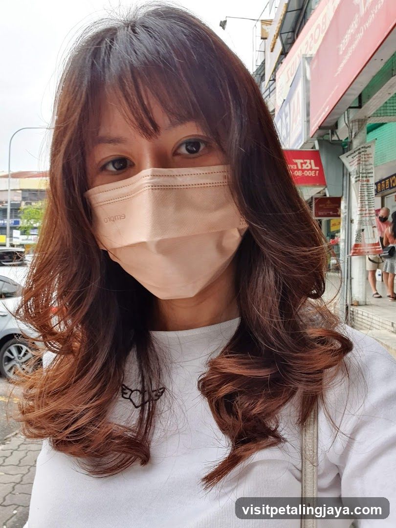 Selfie with mask on street