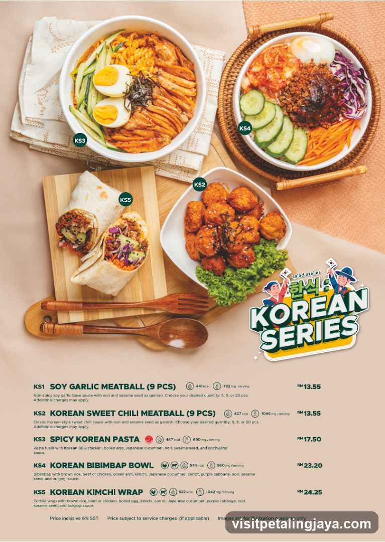 Korean Series Menu Display