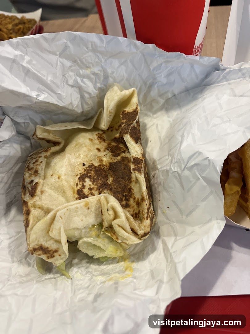 Wrapped Food Item with Fries