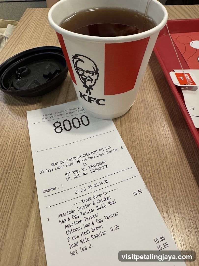 KFC Receipt and Drink
