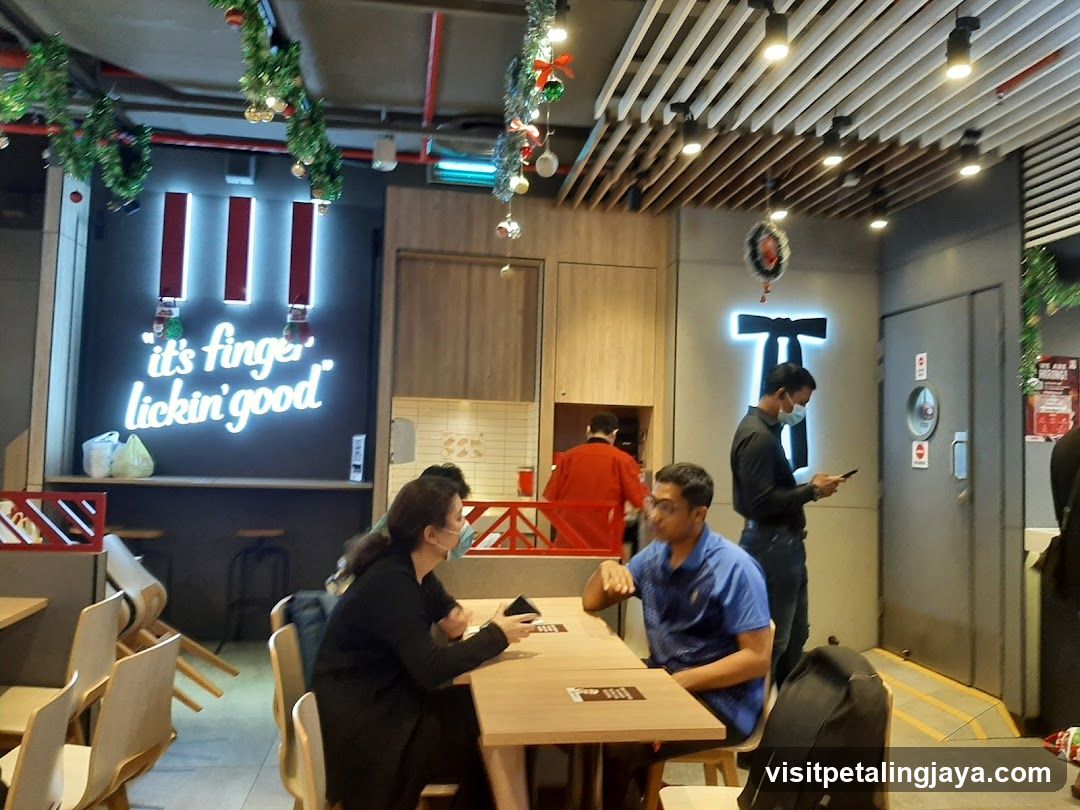 Restaurant Interior with Neon Sign