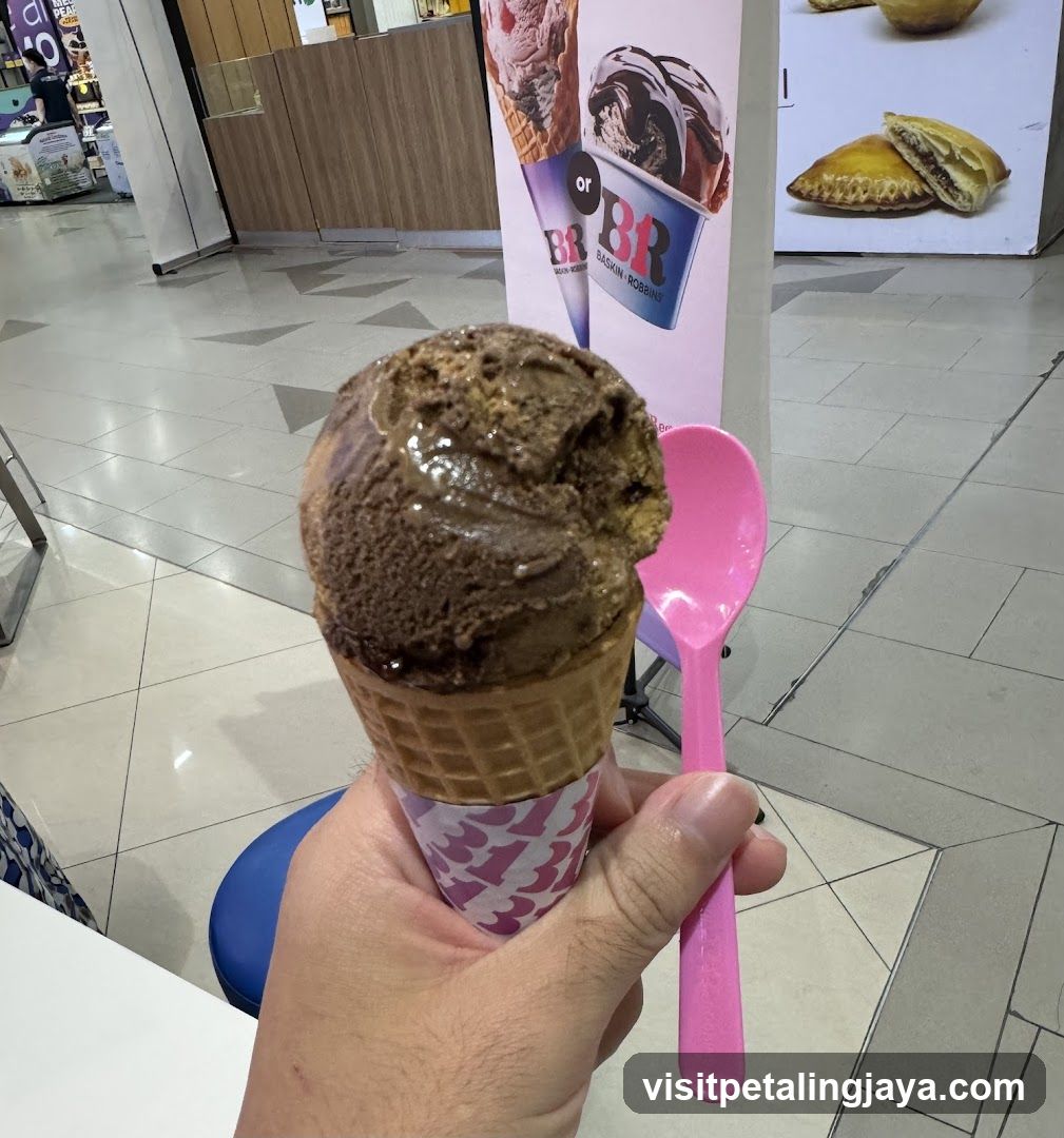 Ice Cream Cone with Pink Spoon