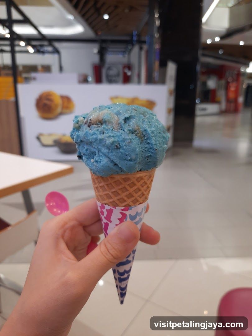 Blue Ice Cream Cone in Mall