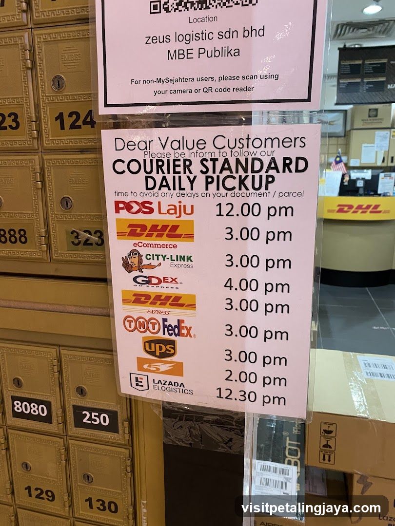 Courier Pickup Schedule Sign
