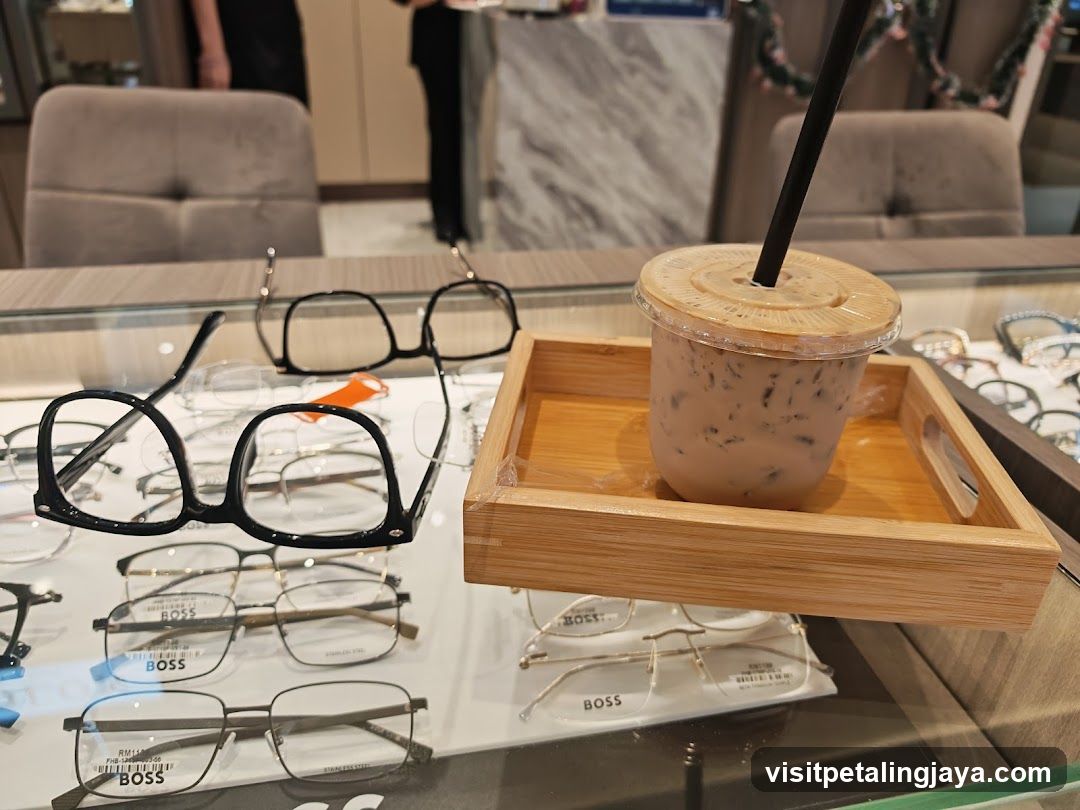 Interior Display with Glasses and Beverage