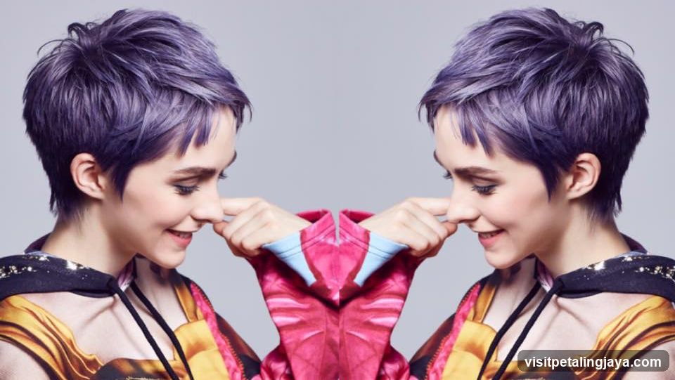 Purple Hair Symmetry Portrait