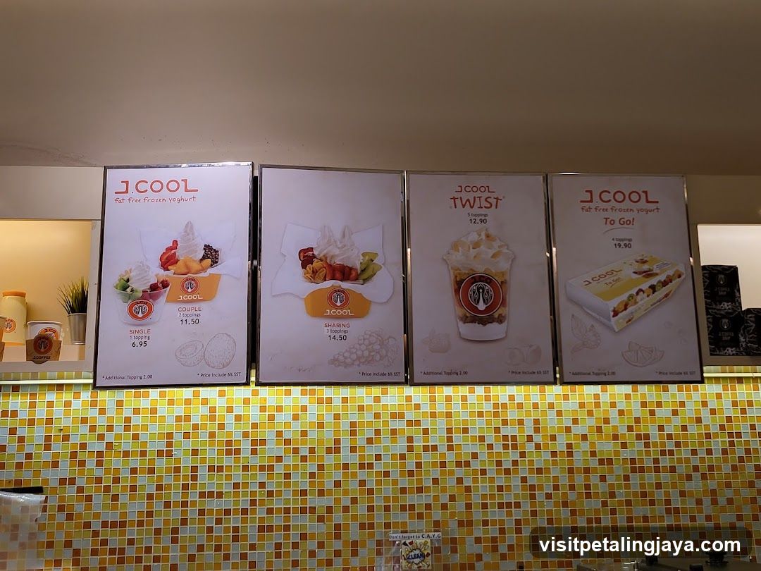 JCool Frozen Yogurt Menu Board